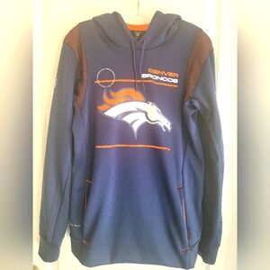 NFL Denver Broncos Navy Blue Hoodie, Men's Small